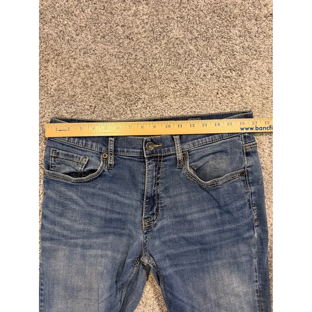 BKE Denim Shorts Mens 34 Blue Jake Bootleg Cut Off Raw Hem Stretch Medium Wash